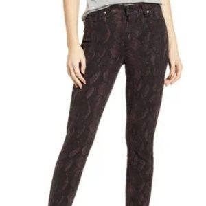 PAIGE Hoxton Ankle Black Fig Python Skinny Jeans